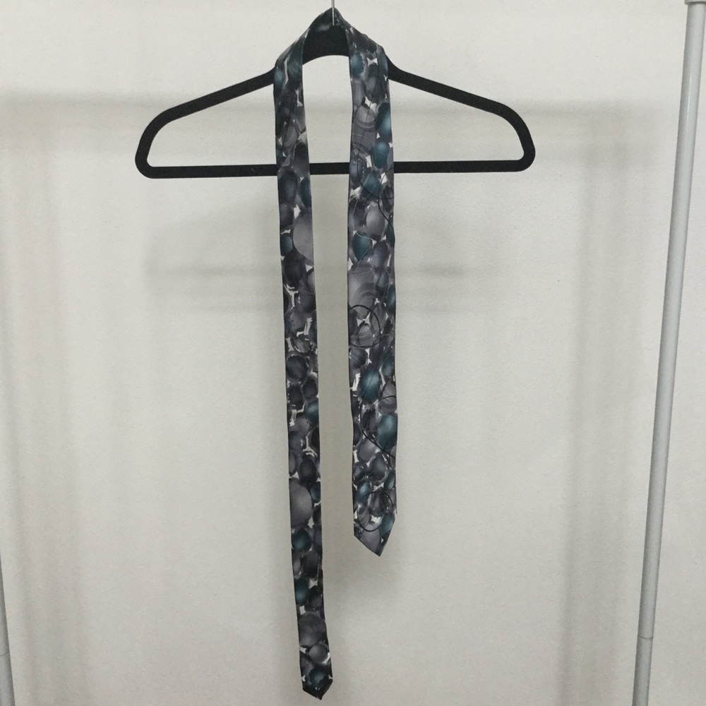 J. Garcia Collector's Edition Silk Tie Blue, Grey Bubble Print Career Office Men